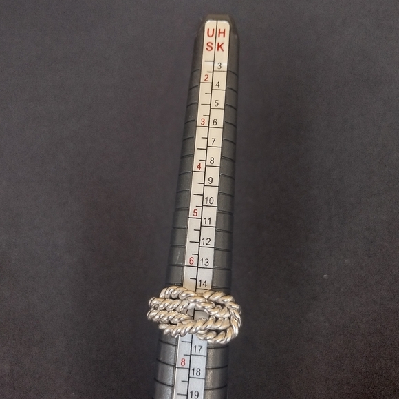 Silver Twisted Rodeo Rope Ring Size 7 - Picture 4 of 4